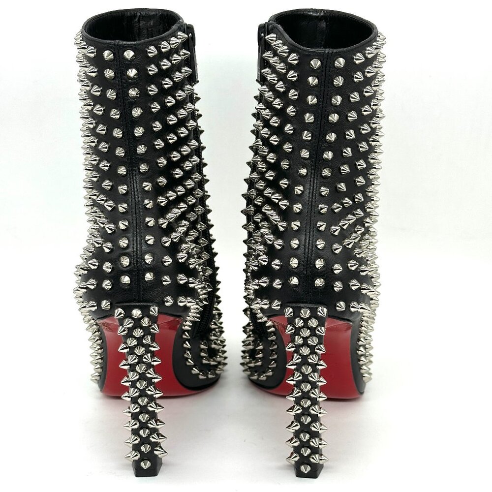 Christian Louboutin CONDORA BOOTY SPIKES 100 Ankle Bootie Boots Heels - Picture 11 of 16